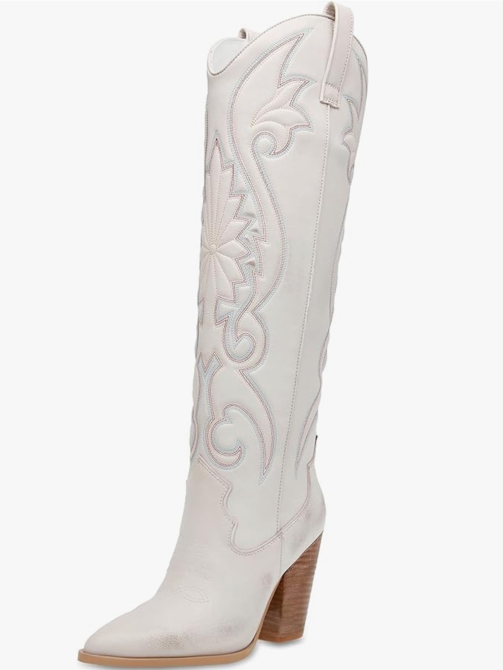 Steve Madden Women's Leather Lashes Western Boots Distressed White Size 8.5M - Picture 2 of 14